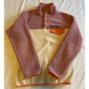 Patagonia Size XS Synchilla Snap T Fleece Pullover Pink Tan